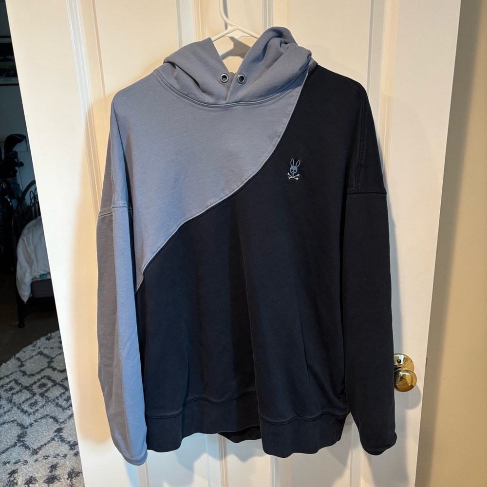 Psycho Bunny Two-Tone Hoodie - Blue and Black